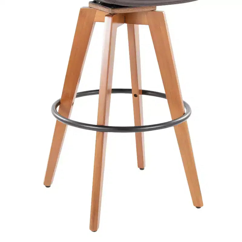 Sgabello da bar LumiSource Cosmo in PU, altezza bancone, noce bambù/marrone