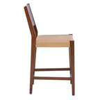 Set of 2 29" Clara Handwoven eagra Seat Counter Height Barstool Brown Wood Finish - Powell