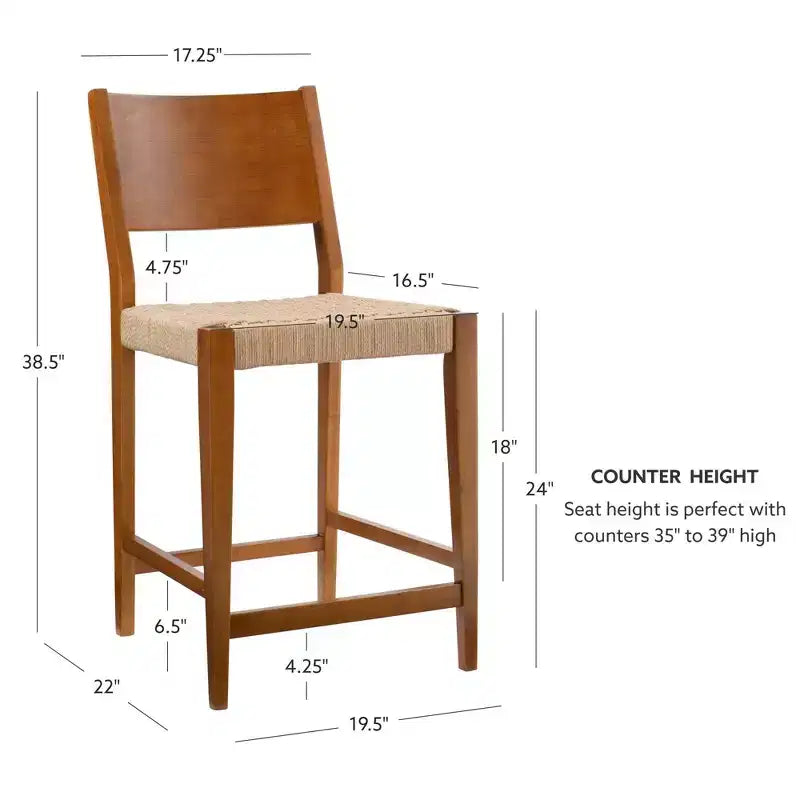 Set di 2 sgabelli da bar Clara eagra, altezza bancone, 74 cm, finitura legno marrone - Powell