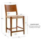 Set di 2 sgabelli da bar Clara eagra, altezza bancone, 74 cm, finitura legno marrone - Powell