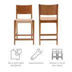 Set di 2 sgabelli da bar Clara eagra, altezza bancone, 74 cm, finitura legno marrone - Powell
