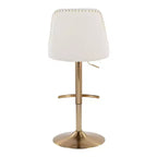 LumiSource Set di 2 sgabelli da bar Marcel borchiati Oro/PU Bianco