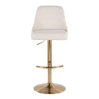 LumiSource Set di 2 sgabelli da bar Marcel borchiati Oro/PU Bianco