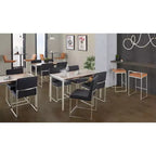 LumiSource Set di 3 sgabelli da bar Fuji impilabili altezza bancone acciaio inossidabile/cammello