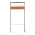 LumiSource Set di 3 sgabelli da bar Fuji impilabili altezza bancone acciaio inossidabile/cammello