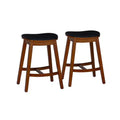 Linon Set of 2 Brynn Upholstered Counter Height Barstools Brown