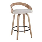 LumiSource Set di 2 Sgabelli da Bar Altezza Bancone Grotto Legno Bianco Laccato/Avena