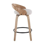 LumiSource Set di 2 Sgabelli da Bar Altezza Bancone Grotto Legno Bianco Laccato/Avena