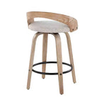 LumiSource Set di 2 Sgabelli da Bar Altezza Bancone Grotto Legno Bianco Laccato/Avena