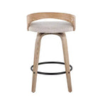 LumiSource Set di 2 Sgabelli da Bar Altezza Bancone Grotto Legno Bianco Laccato/Avena