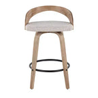LumiSource Set di 2 Sgabelli da Bar Altezza Bancone Grotto Legno Bianco Laccato/Avena