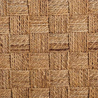 Sgabello da bancone bali & pari Sabit in erba marina e legno di mogano naturale/marrone naturale