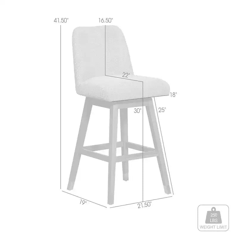 Sgabello da bar girevole Armen Living Amalie da 40" grigio
