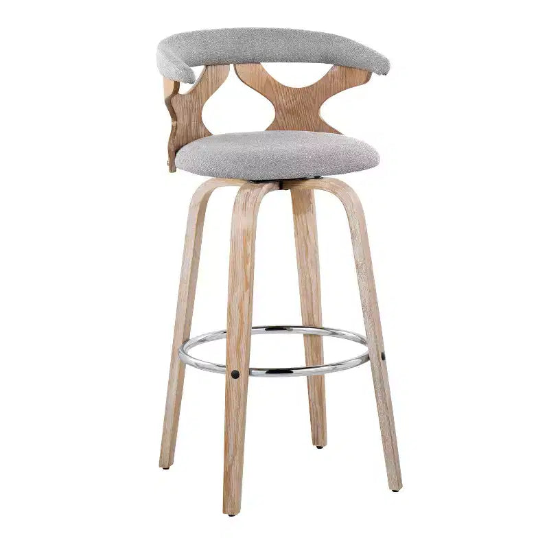 Set di 2 sgabelli da bar Gardenia bianco anticato/grigio chiaro - LumiSource: imbottiti, girevoli, con imbottitura in schiuma, design contemporaneo