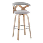 Set di 2 sgabelli da bar Gardenia bianco anticato/grigio chiaro - LumiSource: imbottiti, girevoli, con imbottitura in schiuma, design contemporaneo