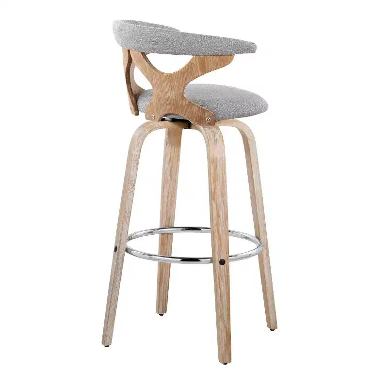 Set di 2 sgabelli da bar Gardenia bianco anticato/grigio chiaro - LumiSource: imbottiti, girevoli, con imbottitura in schiuma, design contemporaneo