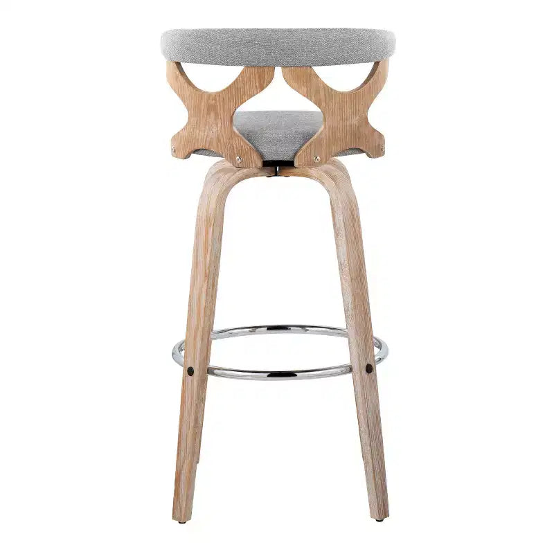 Set di 2 sgabelli da bar Gardenia bianco anticato/grigio chiaro - LumiSource: imbottiti, girevoli, con imbottitura in schiuma, design contemporaneo