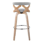 Set di 2 sgabelli da bar Gardenia bianco anticato/grigio chiaro - LumiSource: imbottiti, girevoli, con imbottitura in schiuma, design contemporaneo