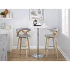 Set di 2 sgabelli da bar Gardenia bianco anticato/grigio chiaro - LumiSource: imbottiti, girevoli, con imbottitura in schiuma, design contemporaneo
