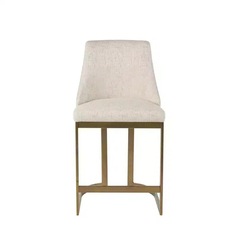 Madison Park 26" Thornton Upholstered Counter Height Barstool with Metal Base Cream