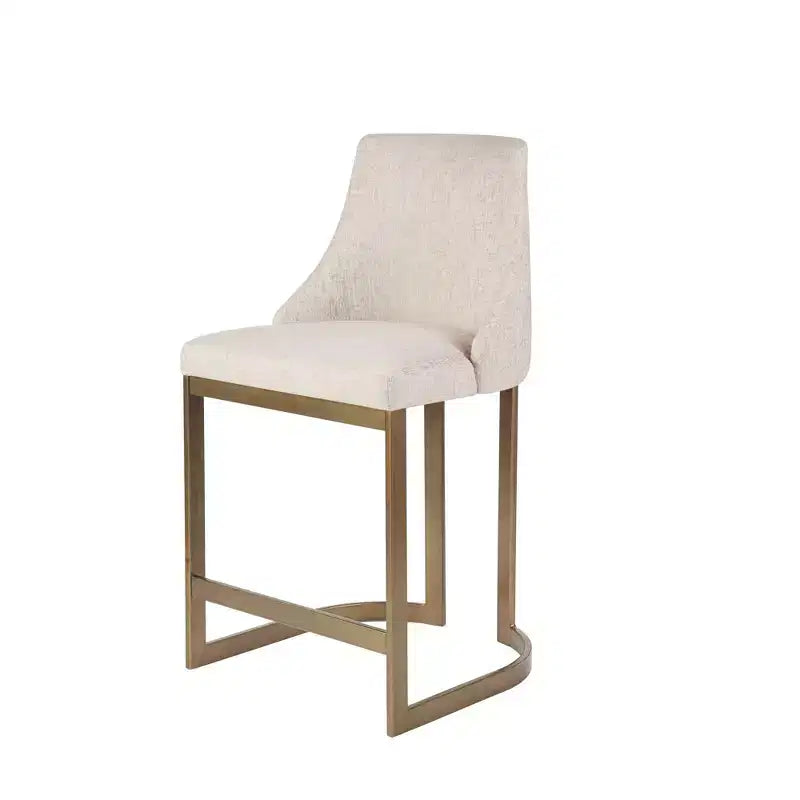 Sgabello da Bar imbottito Madison Park Thornton 26" con base in metallo crema