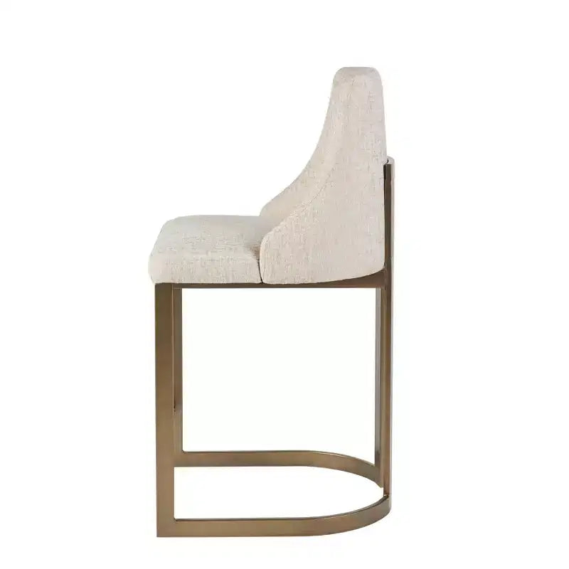 Sgabello da Bar imbottito Madison Park Thornton 26" con base in metallo crema