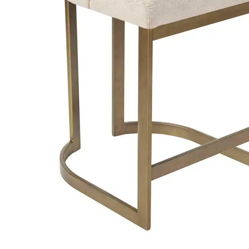 Sgabello da Bar imbottito Madison Park Thornton 26" con base in metallo crema