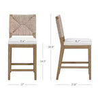 Nathan James Set di 2 Sgabelli da Bancone Beacon in Alghe Marine e Bouclé Crema