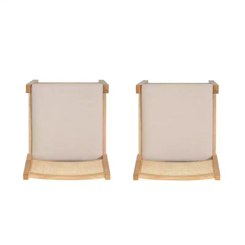 Set di 2 sgabelli da bar Powell Bessie Cane Natural