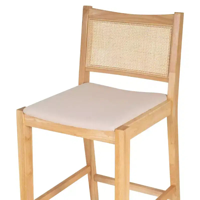 Set di 2 sgabelli da bar Powell Bessie Cane Natural