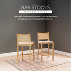 Set di 2 sgabelli da bar Powell Bessie Cane Natural