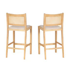 Set di 2 sgabelli da bar Powell Bessie Cane Natural