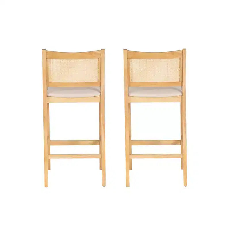 Set di 2 sgabelli da bar Powell Bessie Cane Natural