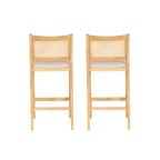 Set di 2 sgabelli da bar Powell Bessie Cane Natural