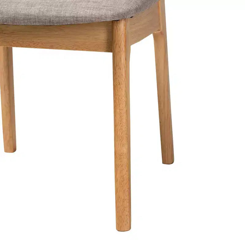 Baxton Studio Sedie da pranzo Dannon 2 pezzi in tessuto e legno: metà secolo, imbottite, gambe angolate