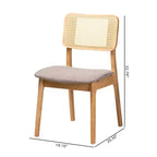 Baxton Studio Sedie da pranzo Dannon 2 pezzi in tessuto e legno: metà secolo, imbottite, gambe angolate