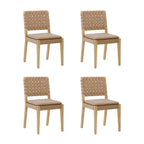 Nathan James Set di 4 sedie da pranzo Cohen in similpelle marrone