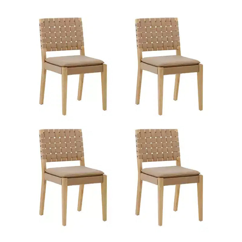 Nathan James Set di 4 sedie da pranzo Cohen in similpelle marrone