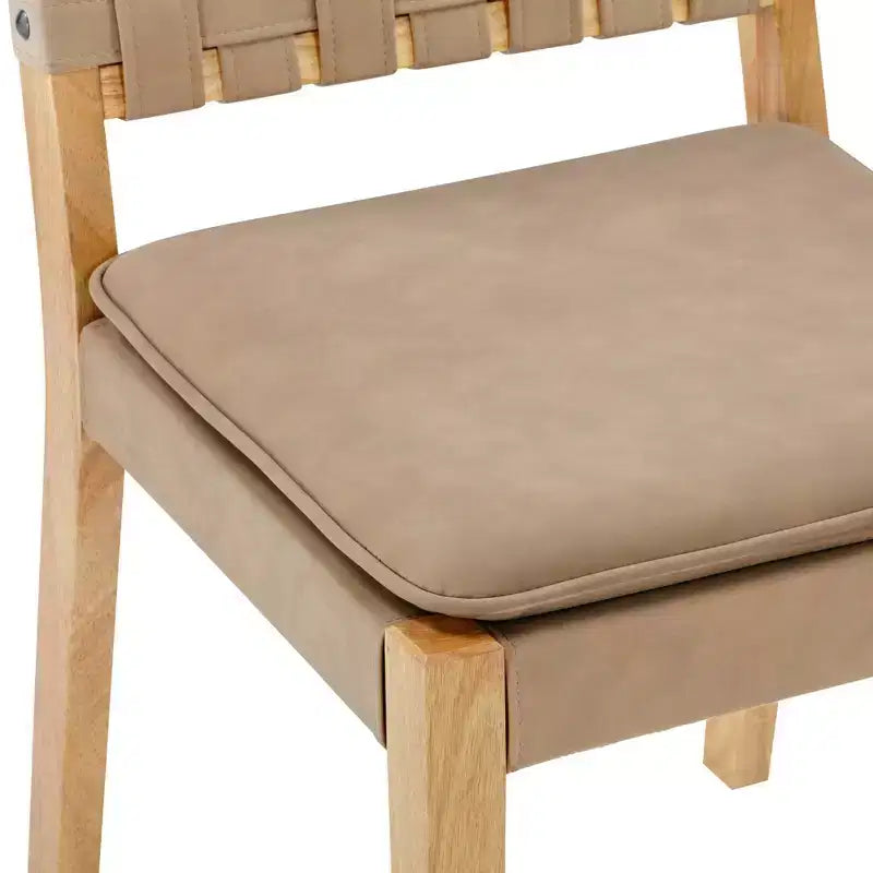 Nathan James Set di 4 sedie da pranzo Cohen in similpelle marrone