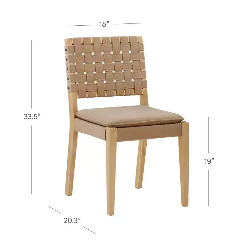 Nathan James Set di 4 sedie da pranzo Cohen in similpelle marrone