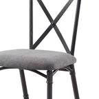 Sedie da pranzo Edina 18" in tessuto grigio, rovere e nero sabbia - Acme Furniture: Rivestimento in pelle, struttura in metallo, nessun assemblaggio richiesto