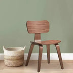 Sedia da pranzo Casson di Acme Furniture da 46,5 cm con finitura noce: seduta curva, struttura in legno
