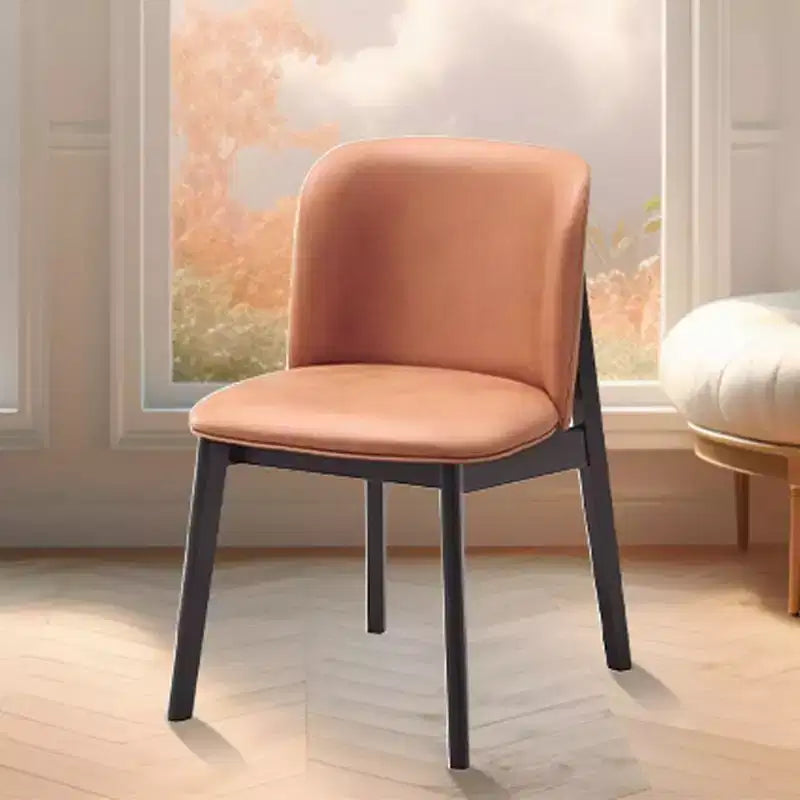 19.88" Eliora Dining Chair Camel Polish Microfiber and Black Finish - Acme Furniture: Upholstered, Armless, Wood Frame