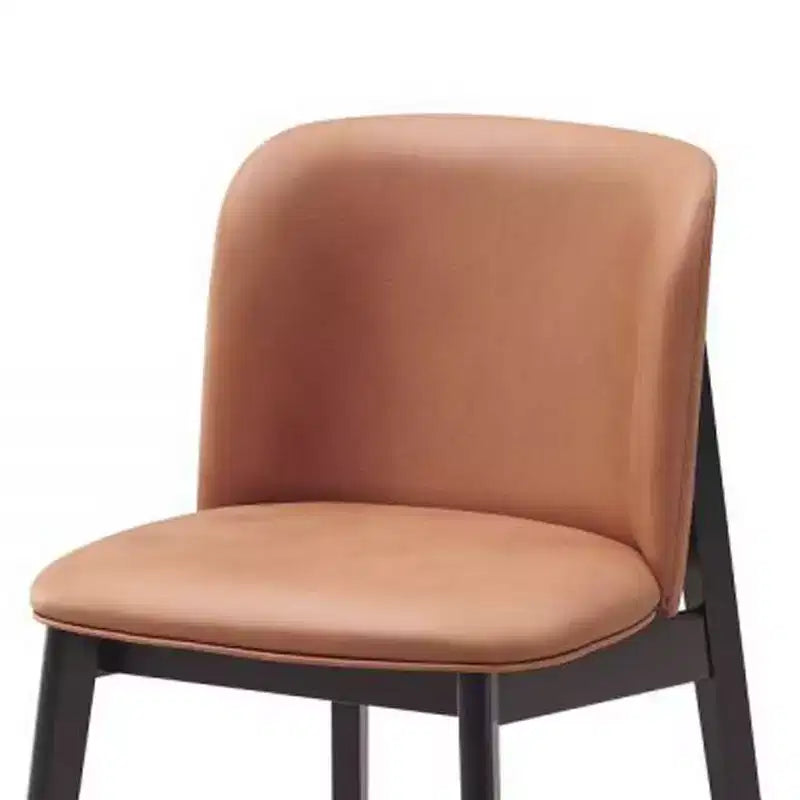 Sedia da pranzo Eliora da 19,88" in microfibra lucida color cammello e finitura nera - Acme Furniture: Imbottita, senza braccioli, struttura in legno