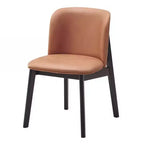 Sedia da pranzo Eliora da 19,88" in microfibra lucida color cammello e finitura nera - Acme Furniture: Imbottita, senza braccioli, struttura in legno
