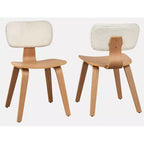 Lifestorey Set di 2 Sedie da Pranzo Sigrid Mid Century Modern Rovere Chiaro Naturale/Bianco: Poliestere Imbottito, Imbottitura in Schiuma, Struttura in Legno