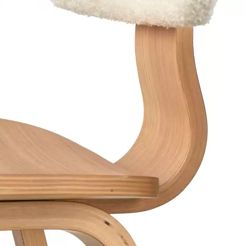 Lifestorey Set di 2 Sedie da Pranzo Sigrid Mid Century Modern Rovere Chiaro Naturale/Bianco: Poliestere Imbottito, Imbottitura in Schiuma, Struttura in Legno