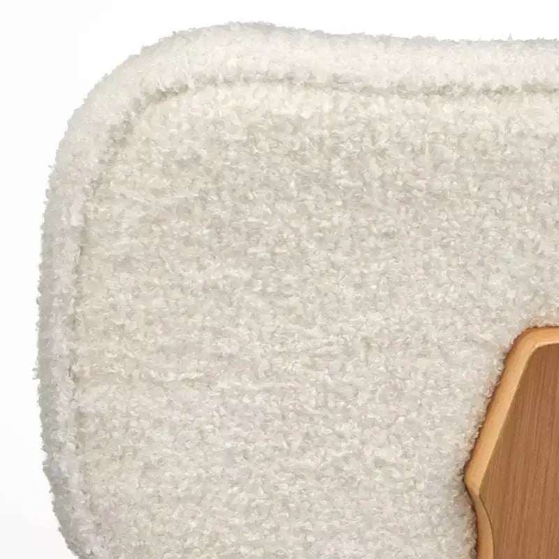 Lifestorey Set di 2 Sedie da Pranzo Sigrid Mid Century Modern Rovere Chiaro Naturale/Bianco: Poliestere Imbottito, Imbottitura in Schiuma, Struttura in Legno