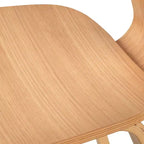 Lifestorey Set di 2 Sedie da Pranzo Sigrid Mid Century Modern Rovere Chiaro Naturale/Bianco: Poliestere Imbottito, Imbottitura in Schiuma, Struttura in Legno