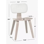 Lifestorey Set di 2 Sedie da Pranzo Sigrid Mid Century Modern Rovere Chiaro Naturale/Bianco: Poliestere Imbottito, Imbottitura in Schiuma, Struttura in Legno